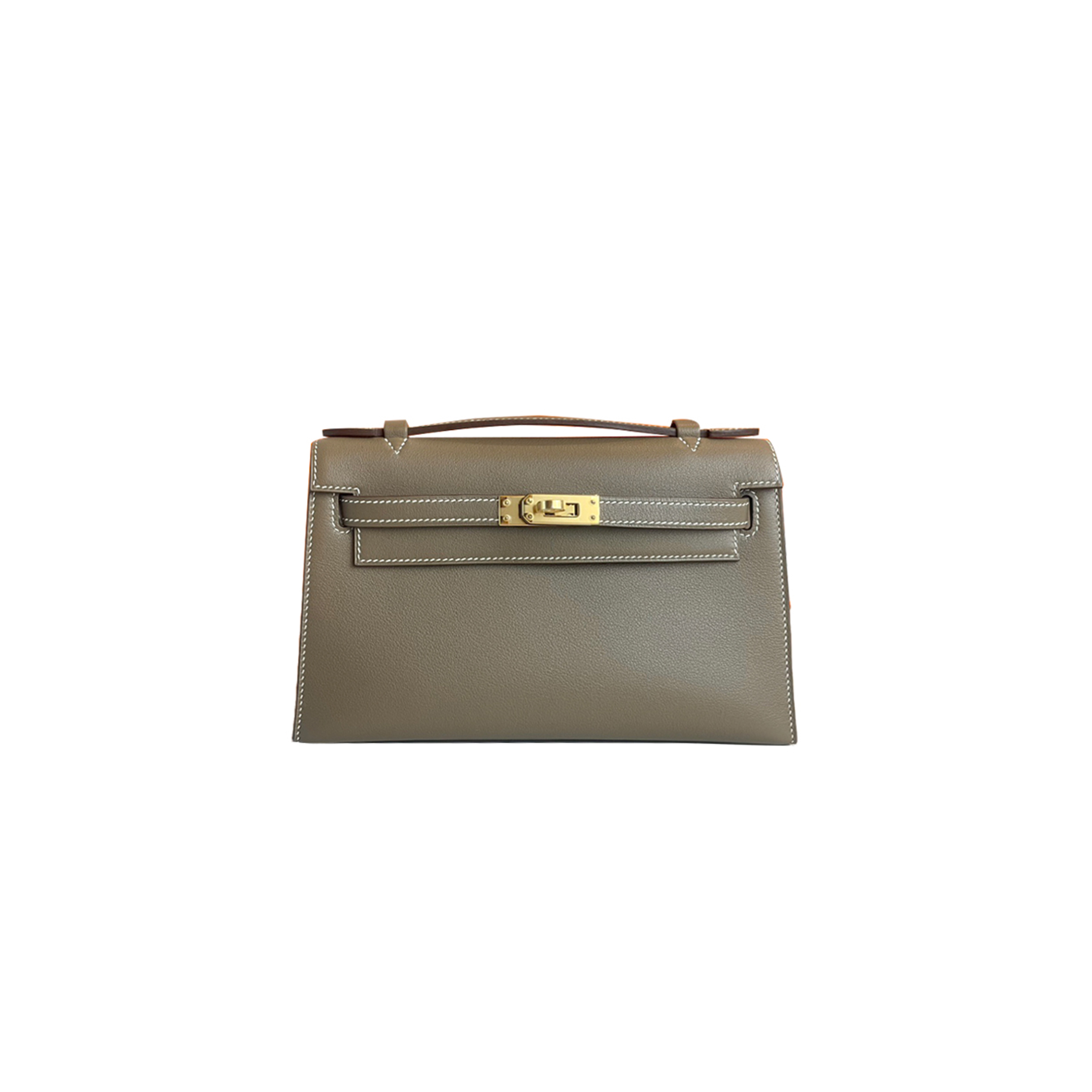 H**mes mini kelly generation elephant gray swift leather gold buckle (22*14*7cm)